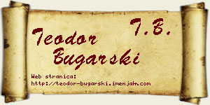 Teodor Bugarski vizit kartica